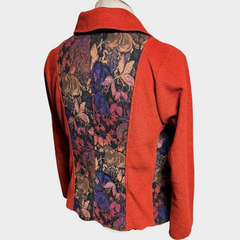 COLDWATER CREEK Women's Red Tailor Blazer Jacket Floral Med Business Work Career